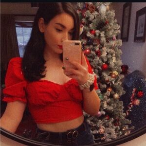 H&M Divided Red Crop Top | M